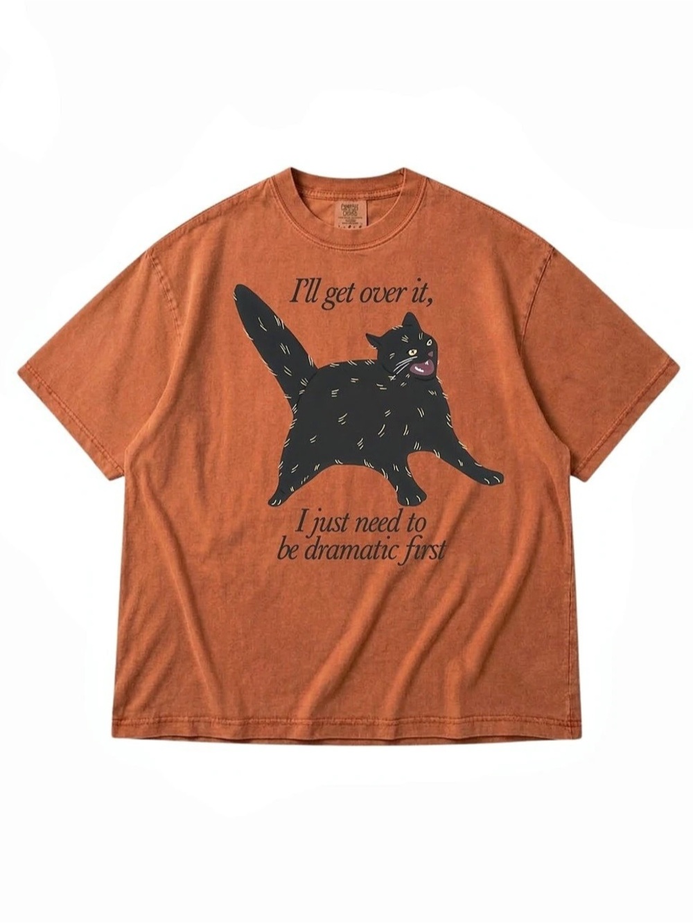 Graphic Cat Tee in Yam Like New
